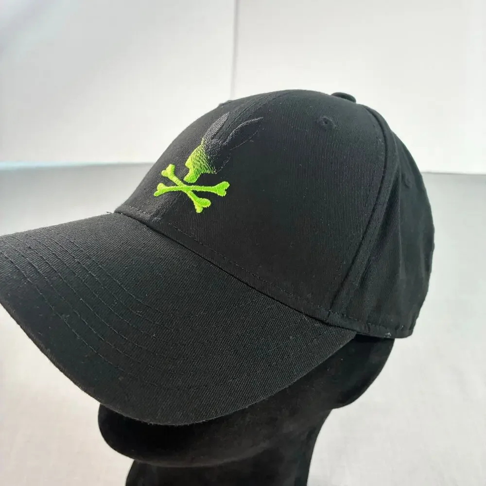 Psycho Bunny Skull & Crossbones Bunny Logo Hat Black Adjustable Cap